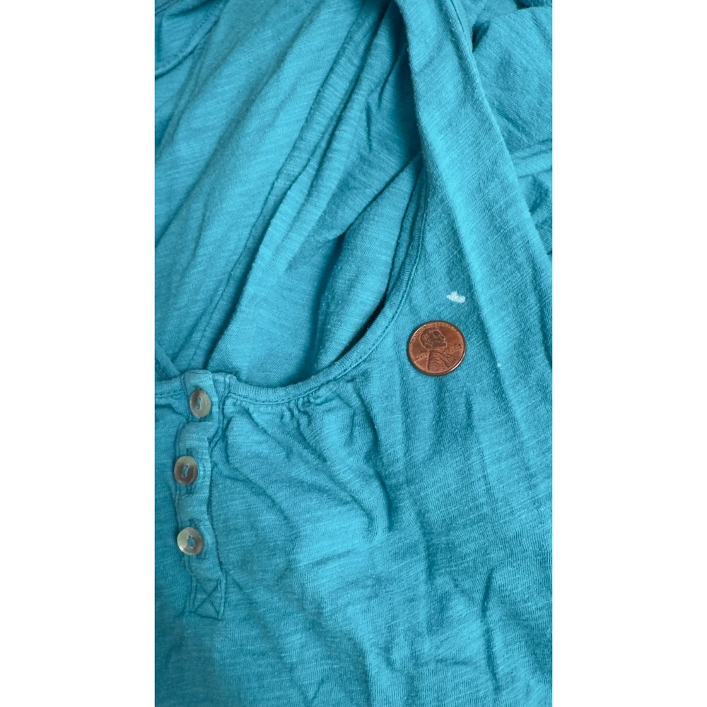 Victoria's Secret Romper M Teal Blue Henley Smocked Racerback Y2K Beach Summer - Picture 6 of 7